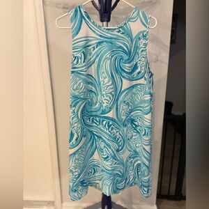 Lilly Pulitzer Zipped Turquoise Shift Dress Size Large
